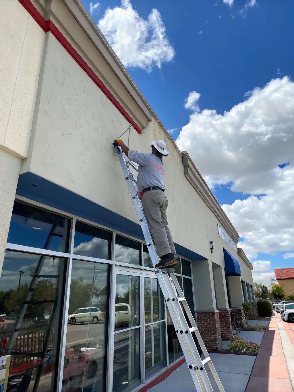 A handyman painting the exterior of a house with vibrant colors, showcasing the aesthetic improvement and protection offered in Northern NSW.